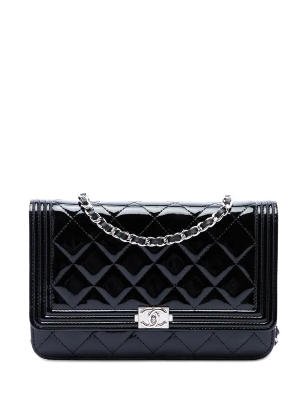 CHANEL Pre-Owned 2014-2015 マトラッセ パテント ボーイ ウォレット