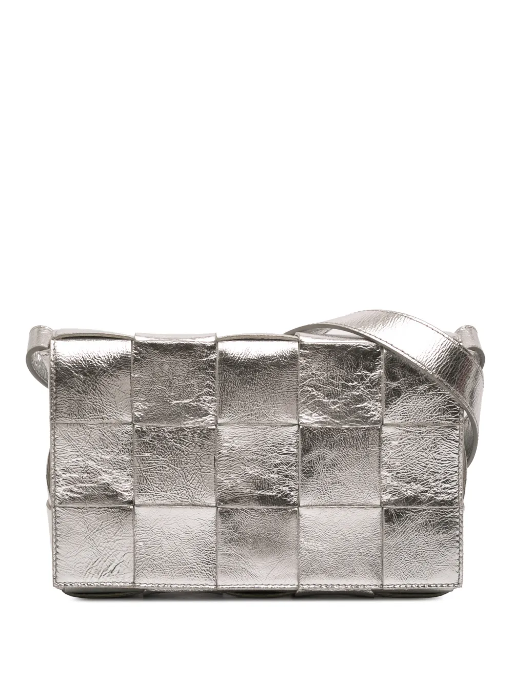 Bottega Veneta Pre-Owned 2012-2026 Intrecciato Cassette Umhängetasche aus Nappaleder - Silber