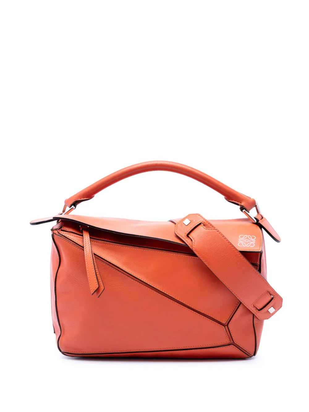 Loewe Pre-Owned 2015 Medium Calfskin Puzzle satchel - Orange