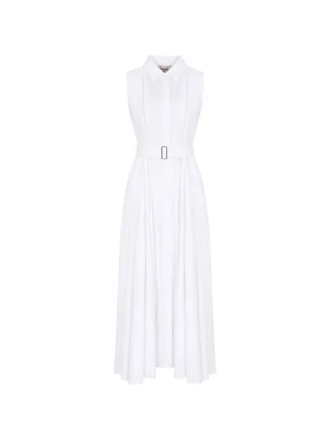 Semicouture midi Myrtie belted openwork-insert dress