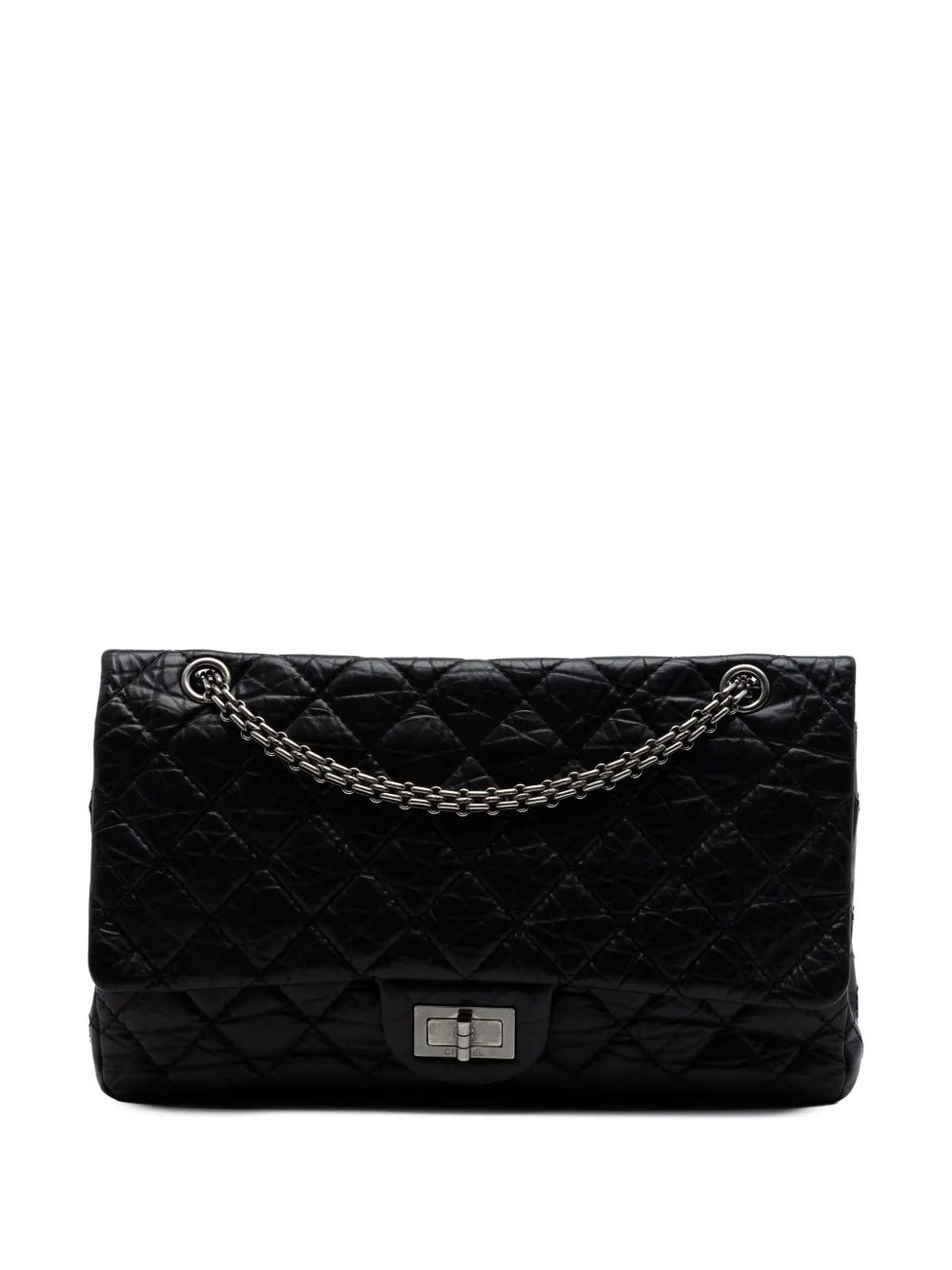 CHANEL Pre-Owned 2010-2011 Quilted Aged Calfskin Reissue 2.55 Double Flap 227 shoulder bag - Nero