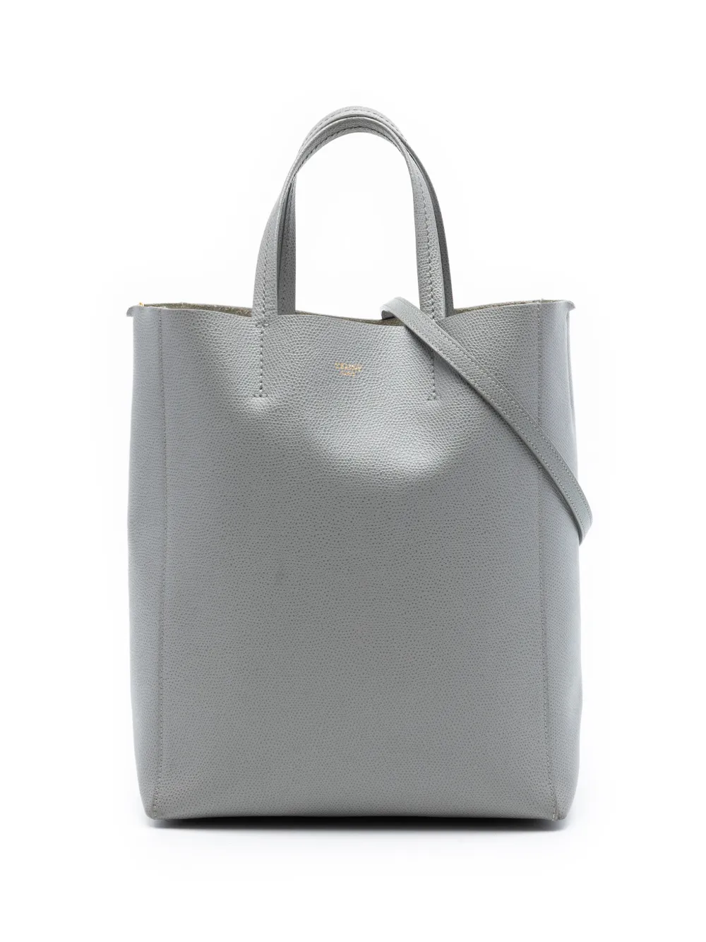 Celine Pre-Owned 2019 kleine Vertical Cabas Satchel-Tasche aus gekörntem Kalbsleder - Grau