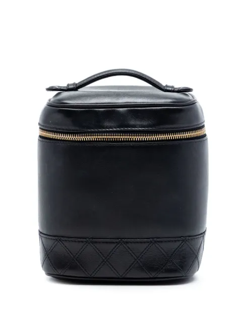 CHANEL Pre-Owned neceser con logo CC de piel de borrego 1994-1996