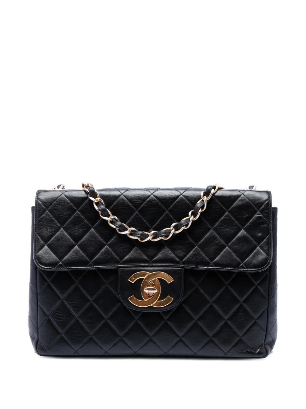 CHANEL Pre-Owned 1996-1997 Jumbo XL Classic Lambskin Single Flap shoulder bag - Black