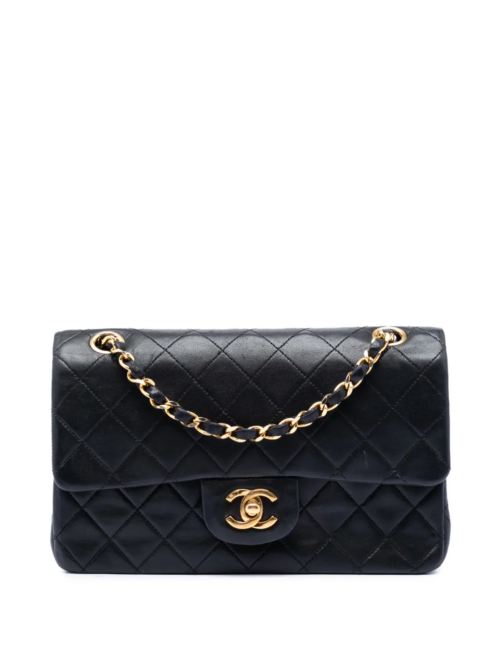 CHANEL Pre-Owned 1986-1988 Small Classic Lambskin Double Flap shoulder bag - Nero