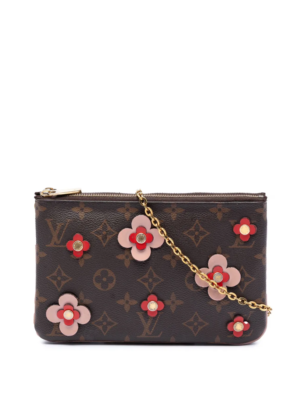 Louis Vuitton Pre-Owned 2019 Monogram Blooming Flowers Double Zip Pochette crossbody bag - Marrone