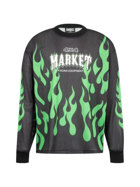 MARKET Toxic Flames mesh T-shirt