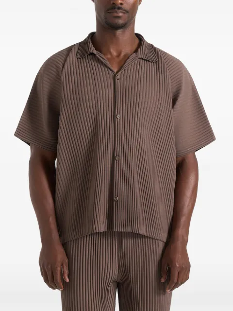 Manière De Voir Justin in brown pleated boxy shirt