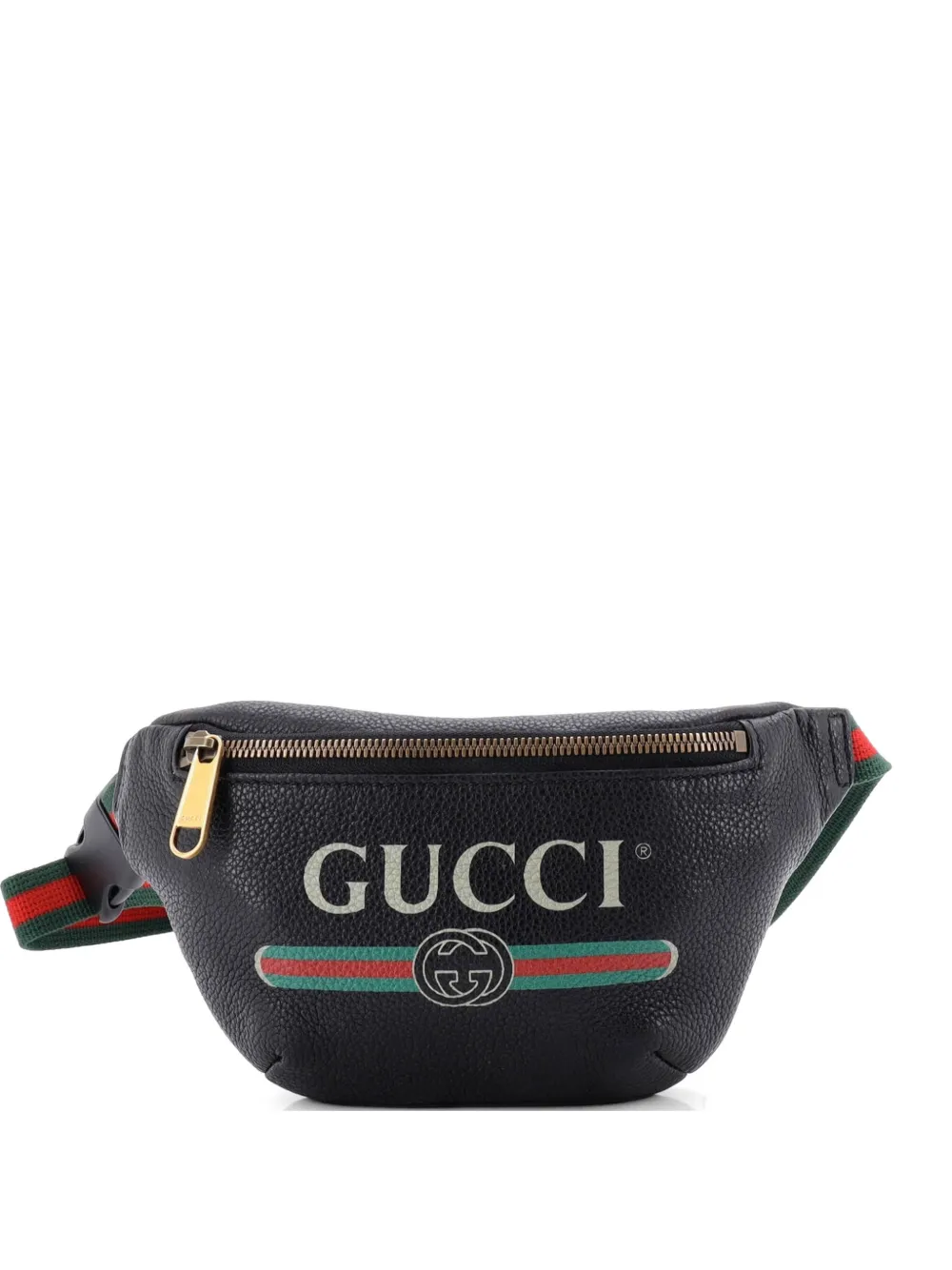 Gucci Pre-Owned Logo Printed Leather Small belt bag - Nero