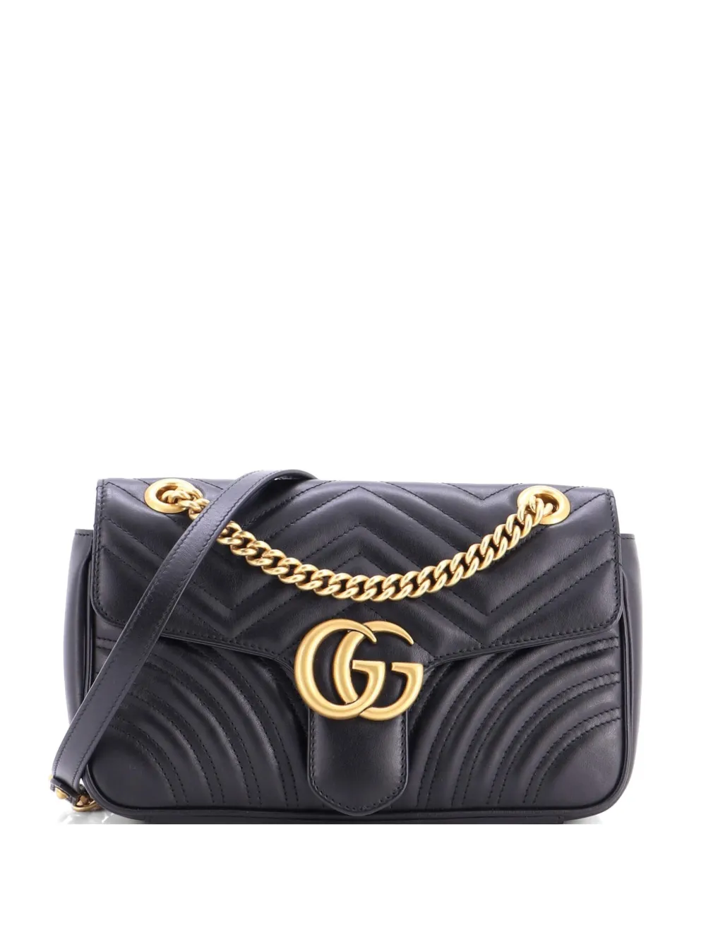 Gucci Pre-Owned GG Marmont Flap Bag Matelasse Leather Small crossbody bag - Nero