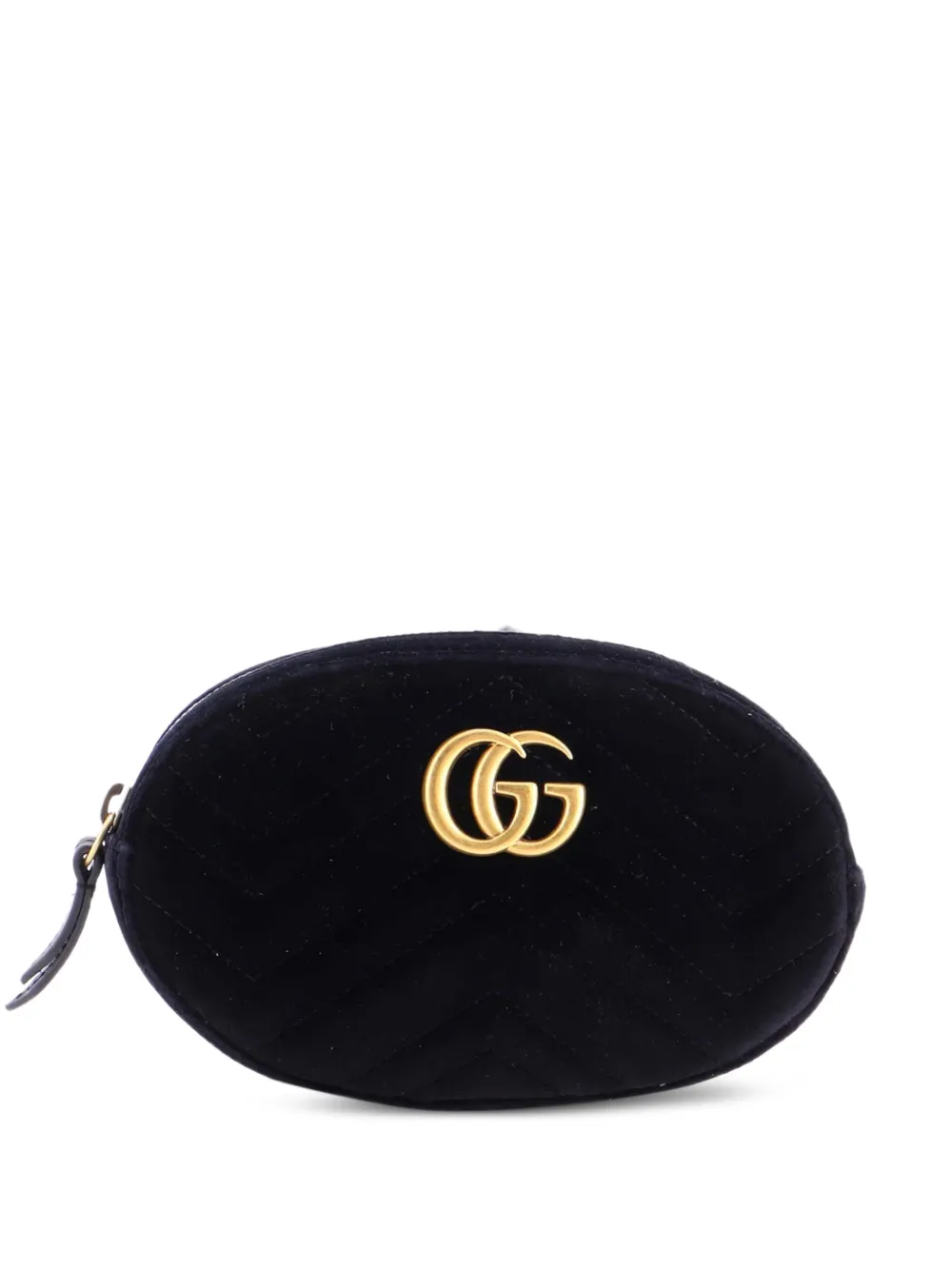 Gucci Pre-Owned Marsupio GG Marmont in velluto matelassé - Nero