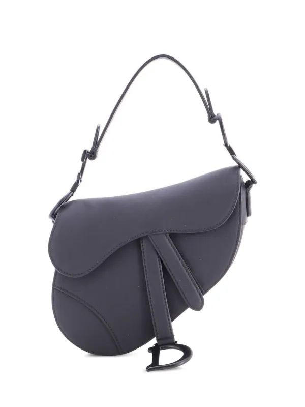 Dior Pre-owned Ultra Matte Saddle Handbag Leather Mini Shoulder Bag in Black