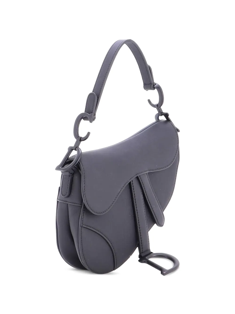 Dior Pre-owned Ultra Matte Saddle Handbag Leather Mini Shoulder Bag in Black, view 3