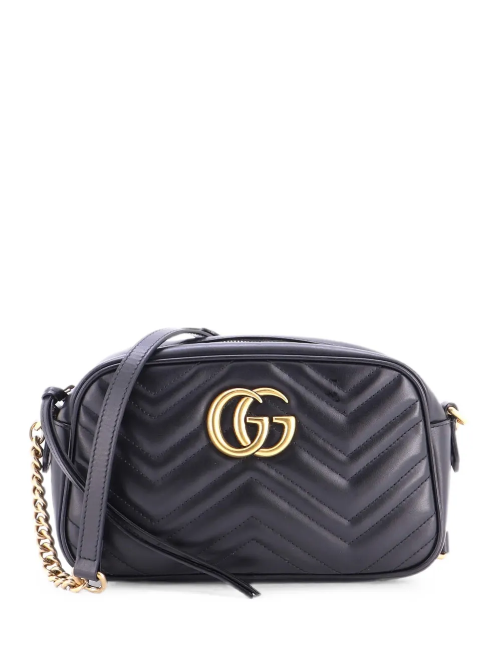 Gucci Pre-Owned Borsa a tracolla GG Marmont piccola in pelle matelassé - Nero