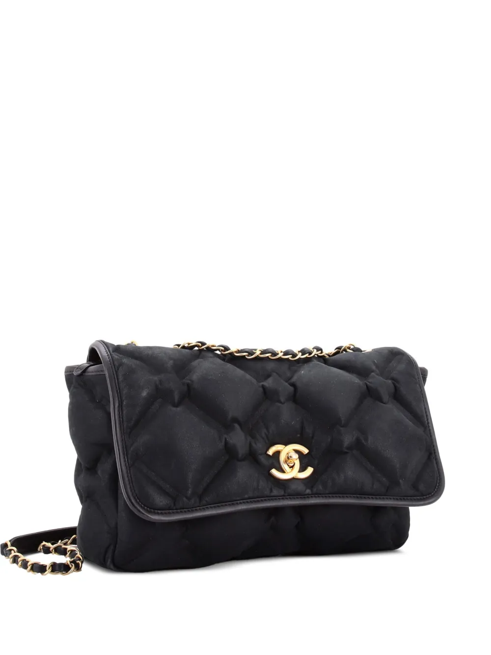 CHANEL Pre-Owned Chesterfield Flap Bag Quilted Calfskin Medium shoulder bag - Black