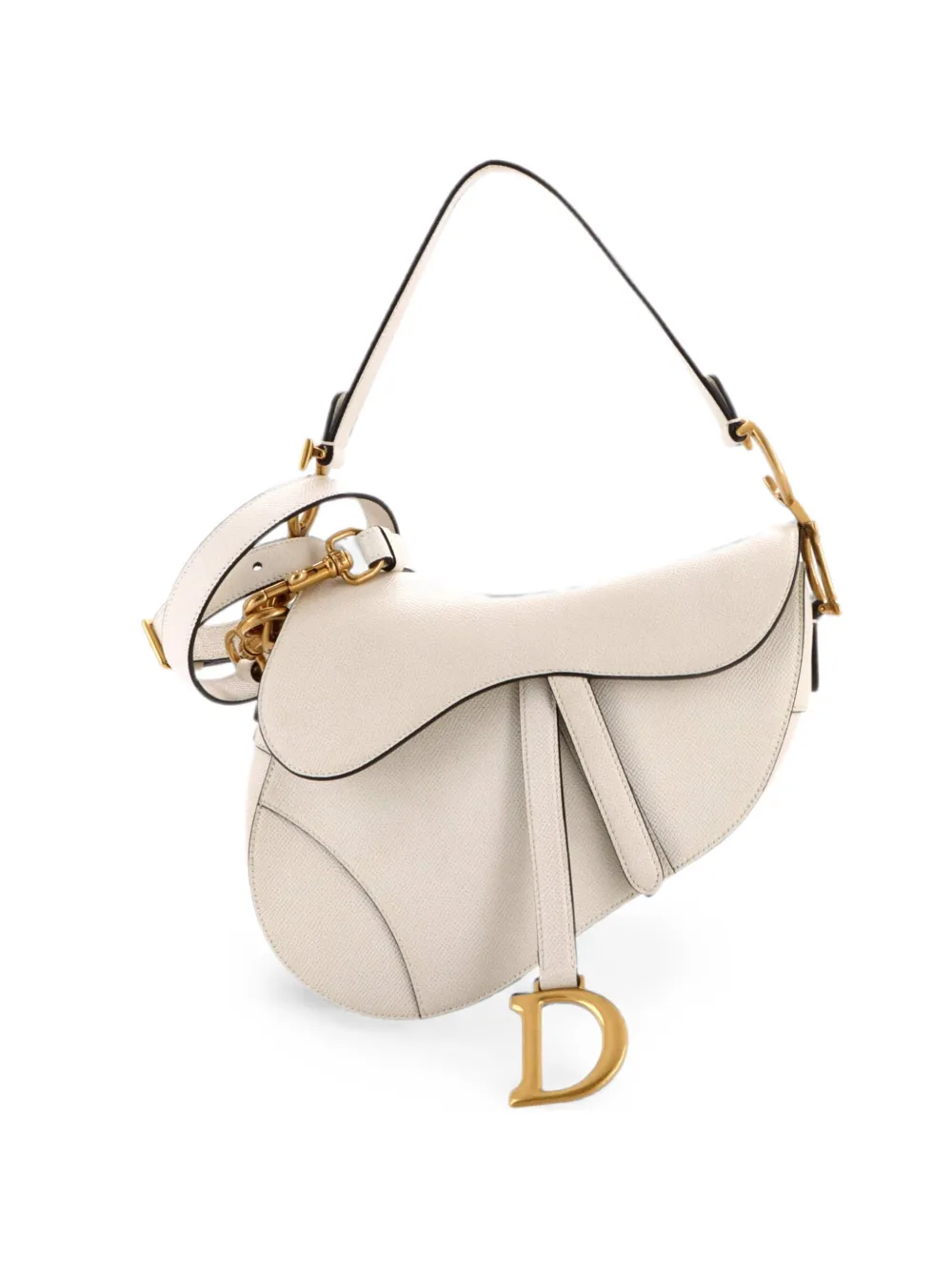 Christian Dior Pre-Owned Saddle Handbag Leather Medium shoulder bag - White