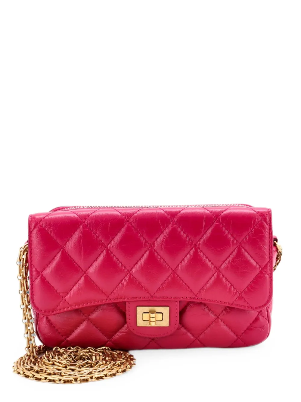 CHANEL Pre-Owned Borsa a spalla Reissue 2.55 in pelle di vitello trapuntata con catena - Rosa