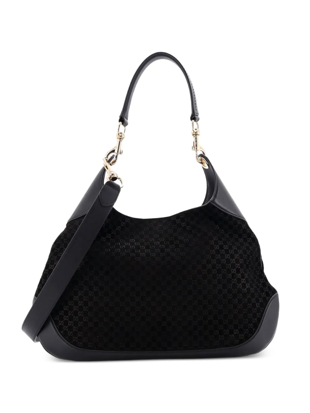 Gucci Pre-Owned Mittelgroße B GG Wildleder-Schultertasche - Schwarz