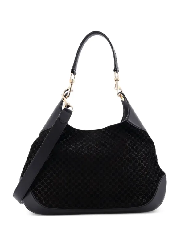 Gucci Pre-Owned B GGスエード ミディアム ショルダーバッグ