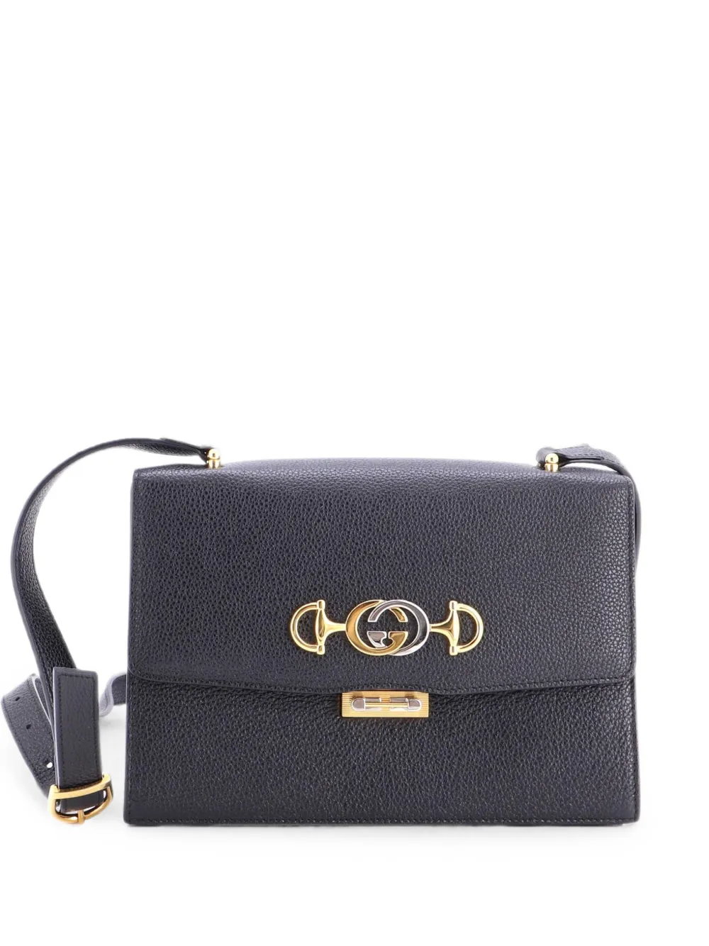 Gucci Pre-Owned Zumi Flap Leather Small shoulder bag - Black