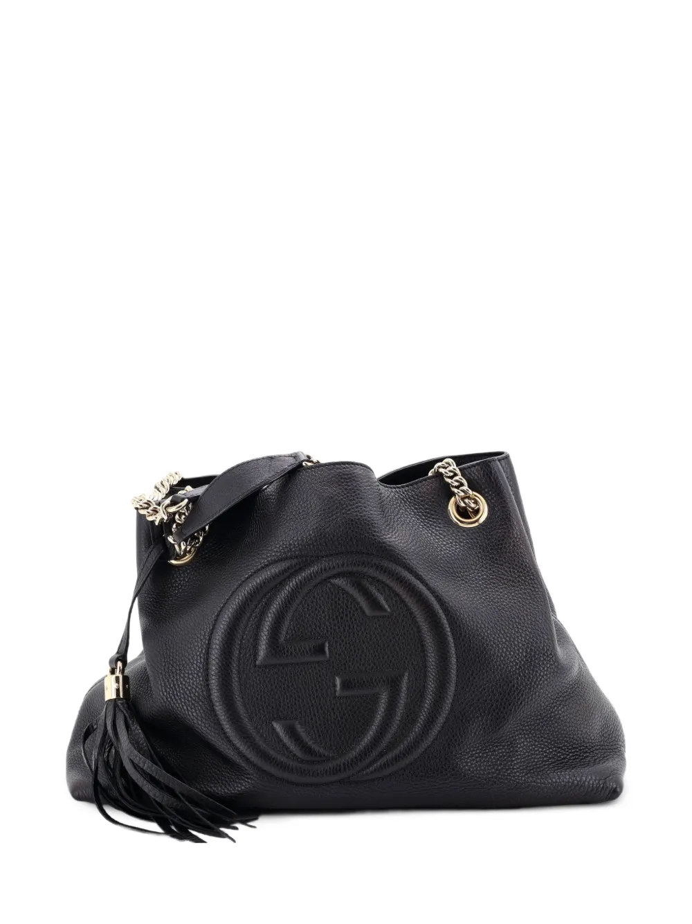 Gucci Pre-Owned Borsa a spalla Soho media in pelle con manici a catena - Nero