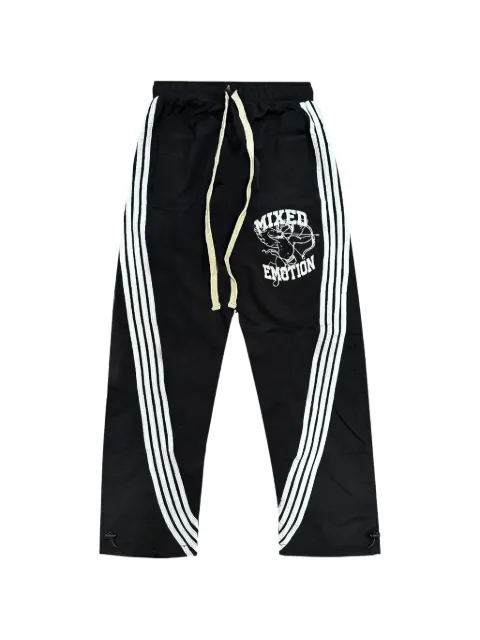 Mixed Emotion logo-print side-stripe track pants