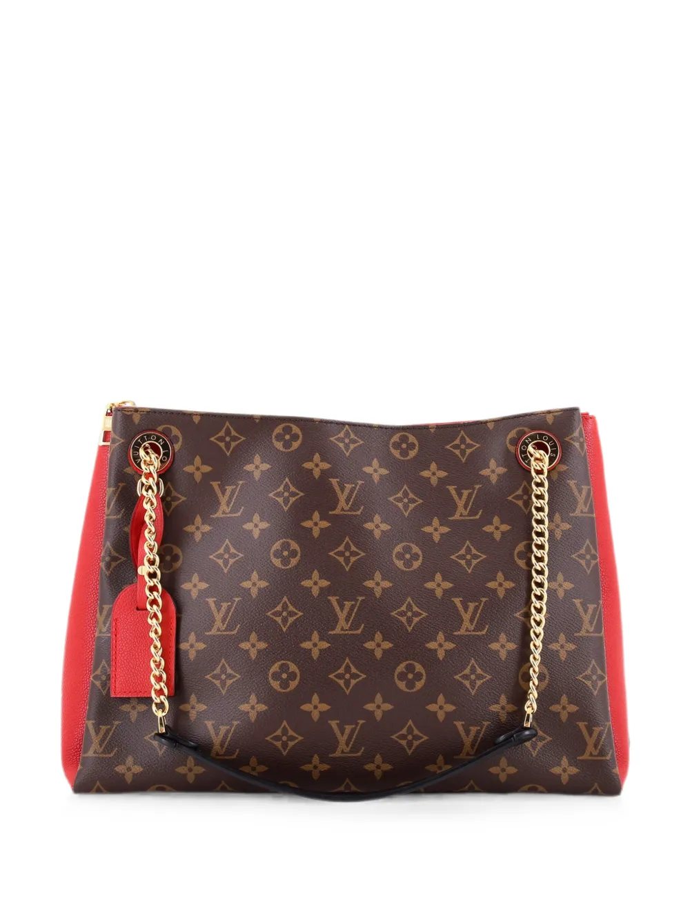 Louis Vuitton Pre-Owned Borsa a mano Surene MM in pelle e tela con monogramma e catena - Marrone