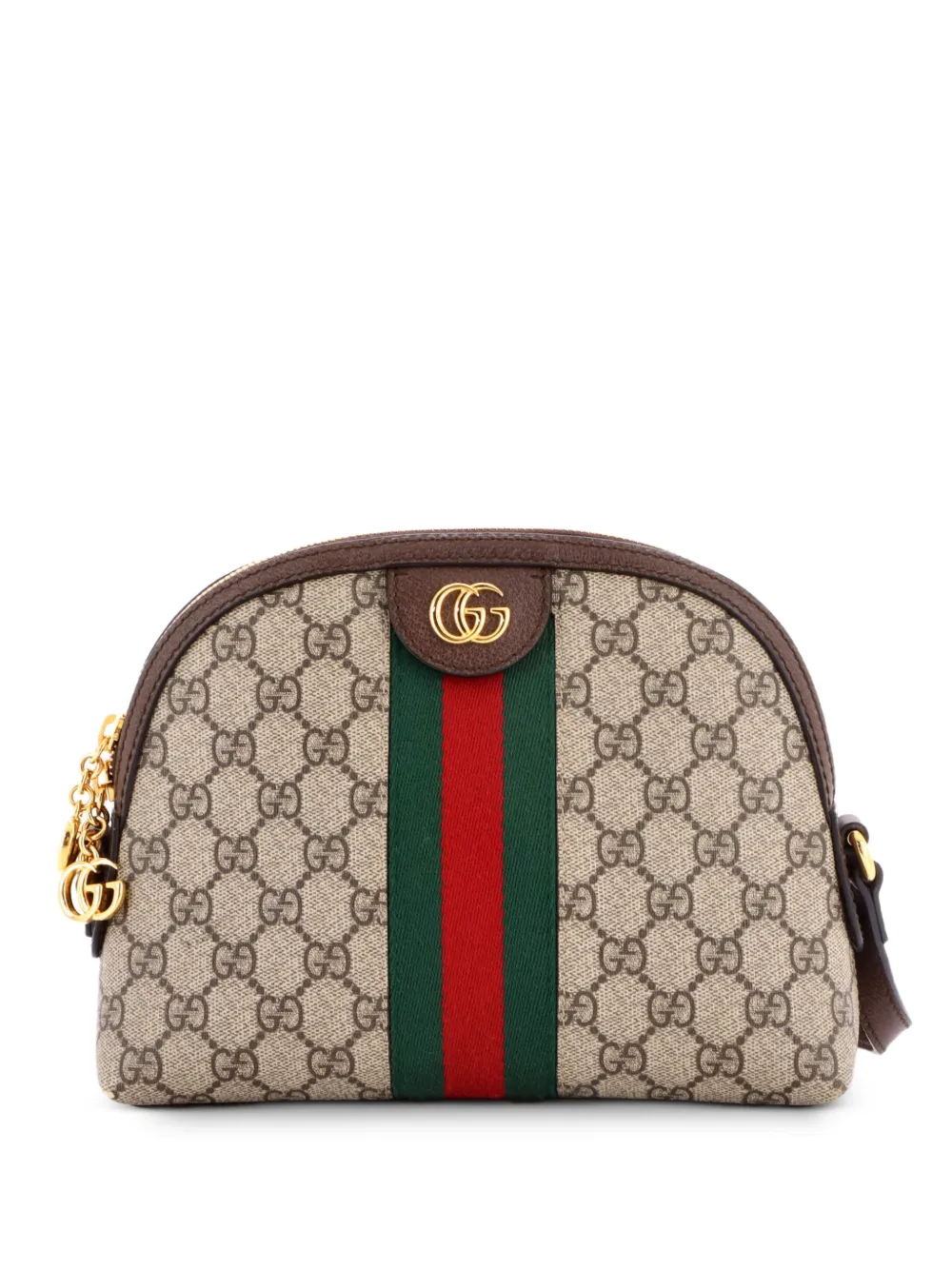 Gucci Pre-Owned Borsa a spalla Ophidia Dome piccola in tela cerata GG - Marrone