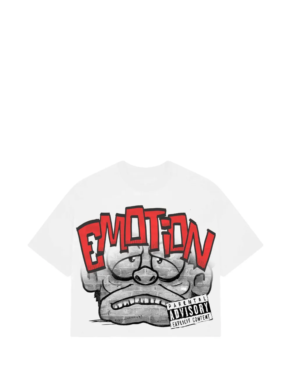 Mixed Emotion graphic-print cropped T-shirt - Weiß