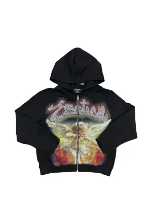 mixed emotion ジップアップパーカー ブラック S正規品 Mixed Emotion ラインストーン パーカー | ブラック | FARFETCH JP