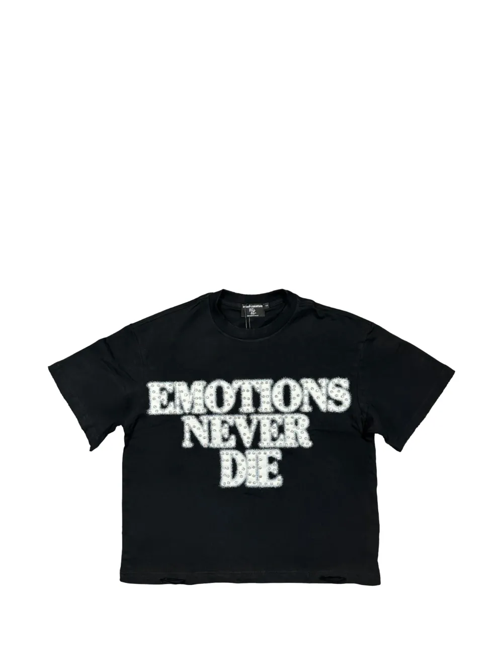 Mixed Emotion End rhinestone-embellished cotton T-shirt - Nero