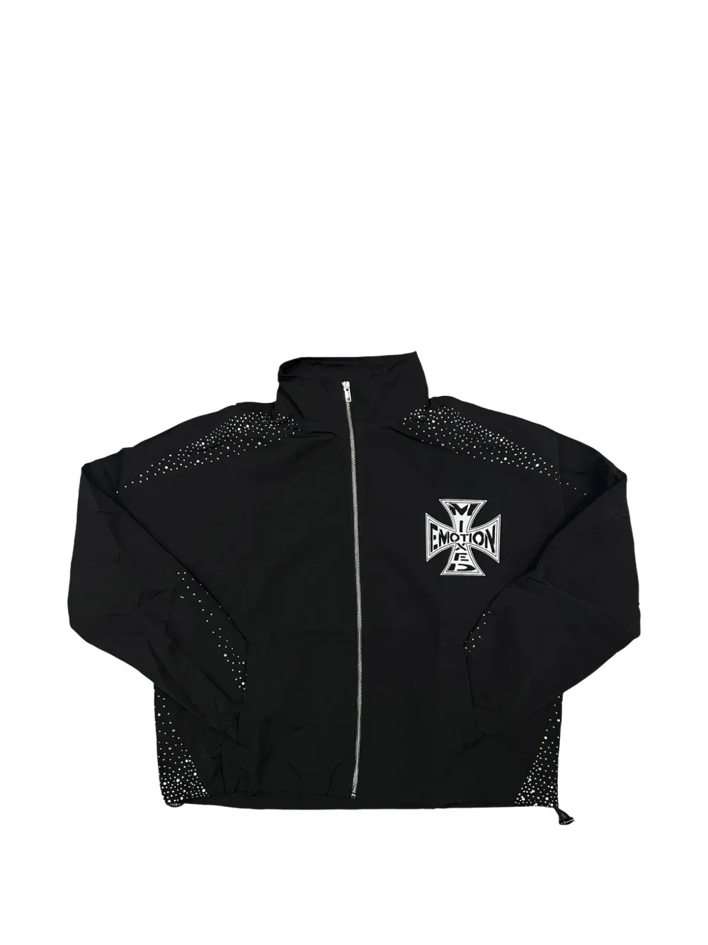 Mixed Emotion Classic crystal-embellished zip-up jacket - Nero