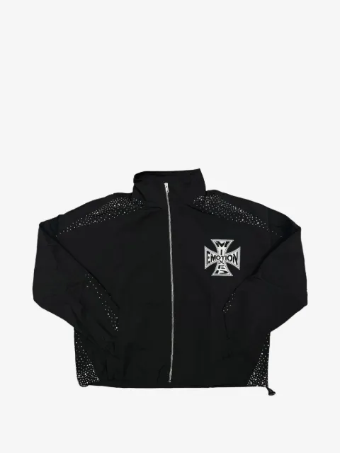 Mixed Emotion Classic crystal-embellished zip-up jacket