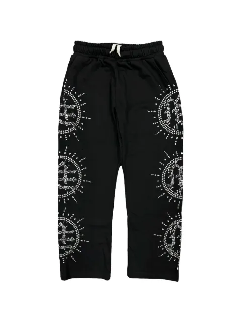 Mixed Emotion pantalones de chándal con apliques de strass