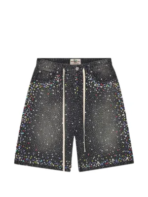 BIRTH OF ROYAL CHILD rhinestone-embellished Frayed Shorts | Purple
