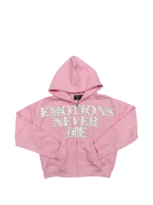 Mixed Emotion End ラインストーン ジップパーカー | ピンク | FARFETCH JP