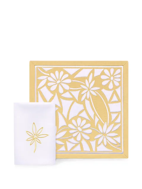 DYVOSHYV Sole Vita Tischwäsche mit Blumenstickerei (4er-Set)