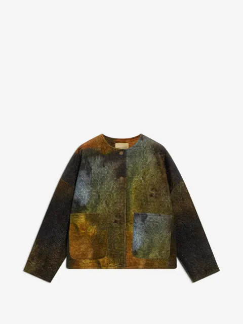 MOMONÌ Gelsomino quilted printed cropped jacket
