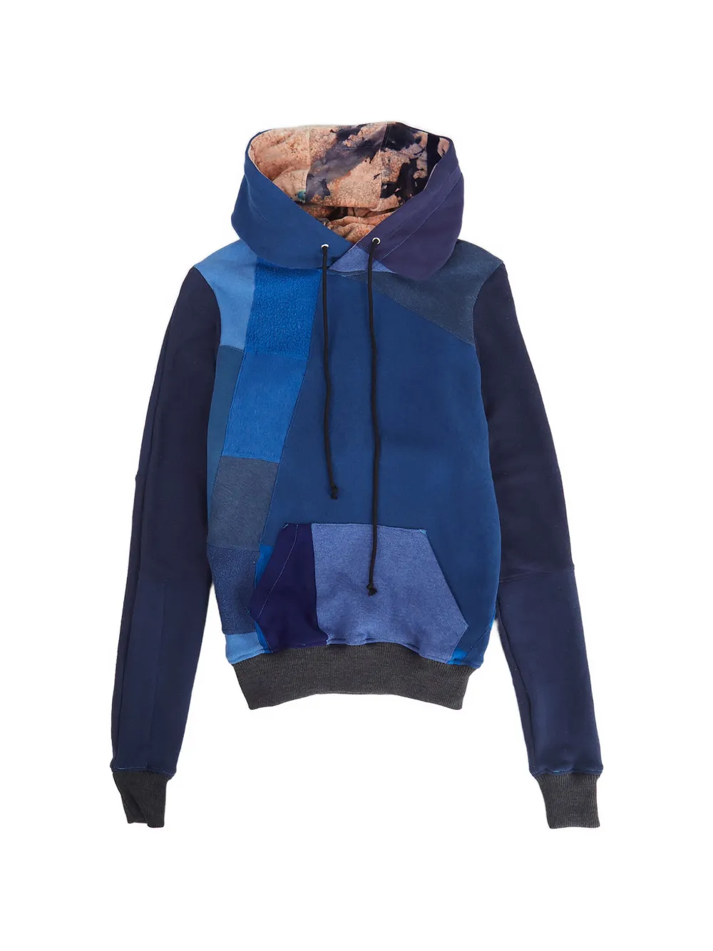 DRx FARMAxY FOR LN-CC patchwork multi-panel hoodie - Blu