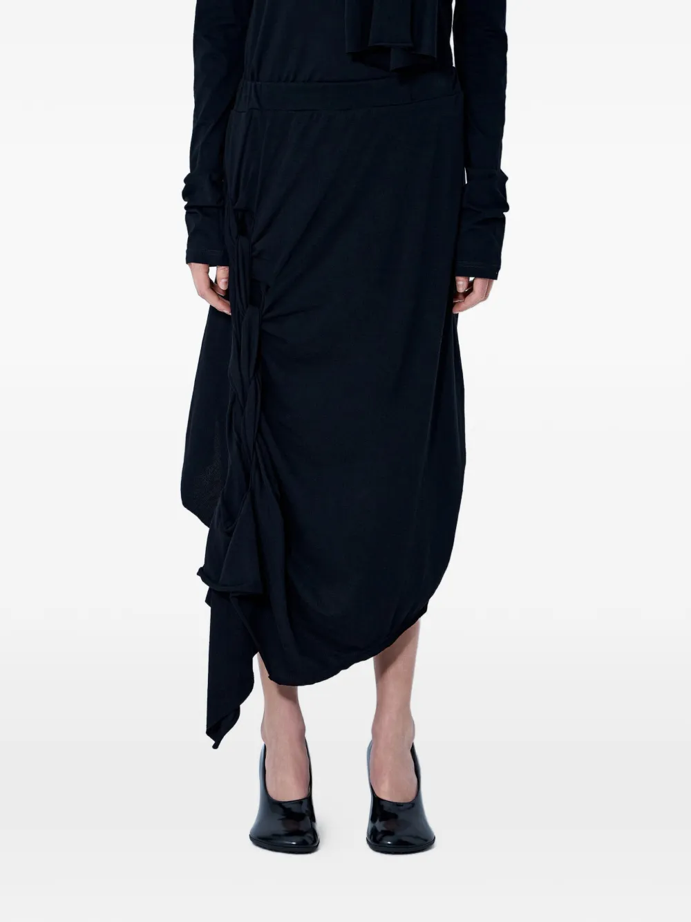 Yohji Yamamoto asymmetric draped skirt - Schwarz