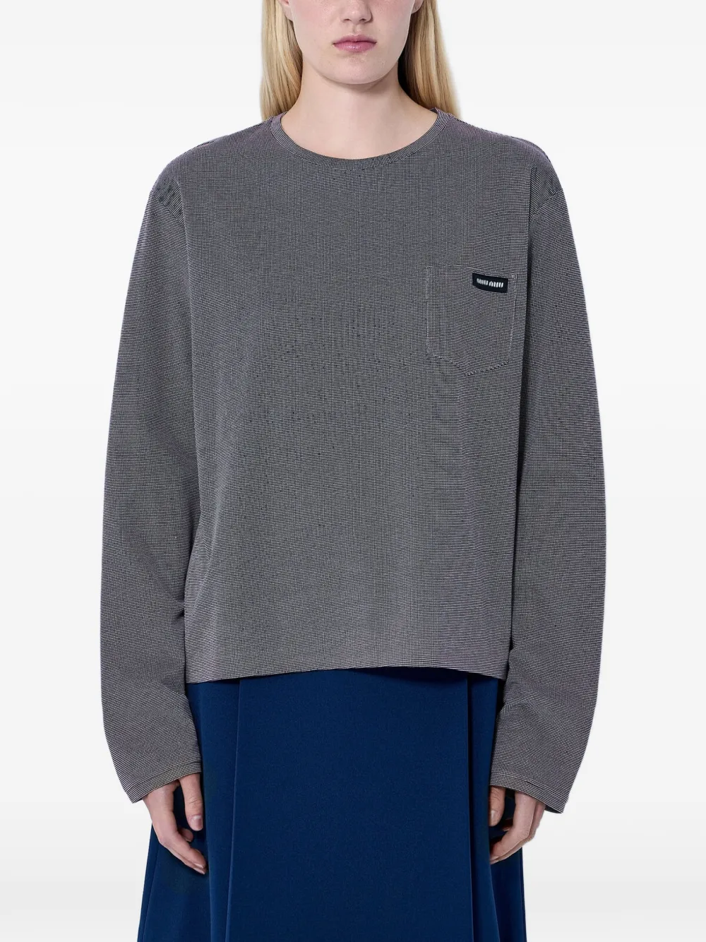 Miu Miu jacquard stripe motif T-shirt - Viola