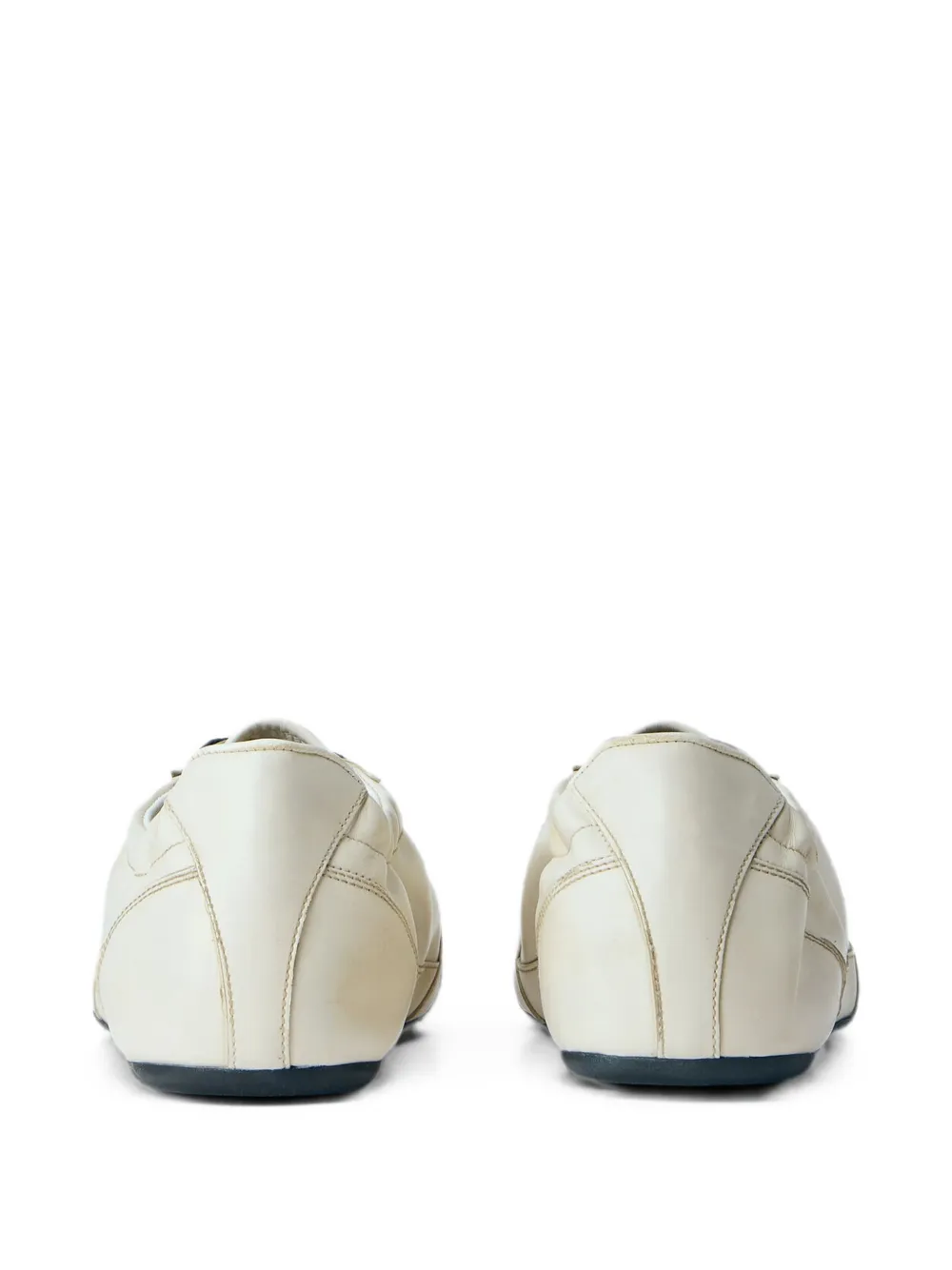 Prada distressed-effect lace-up sneakers Beige