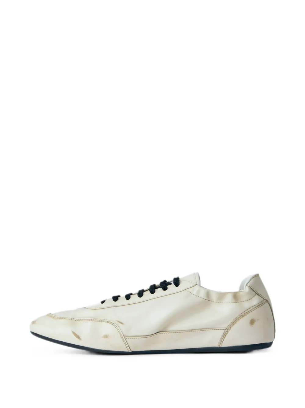 Prada distressed-effect lace-up sneakers Beige