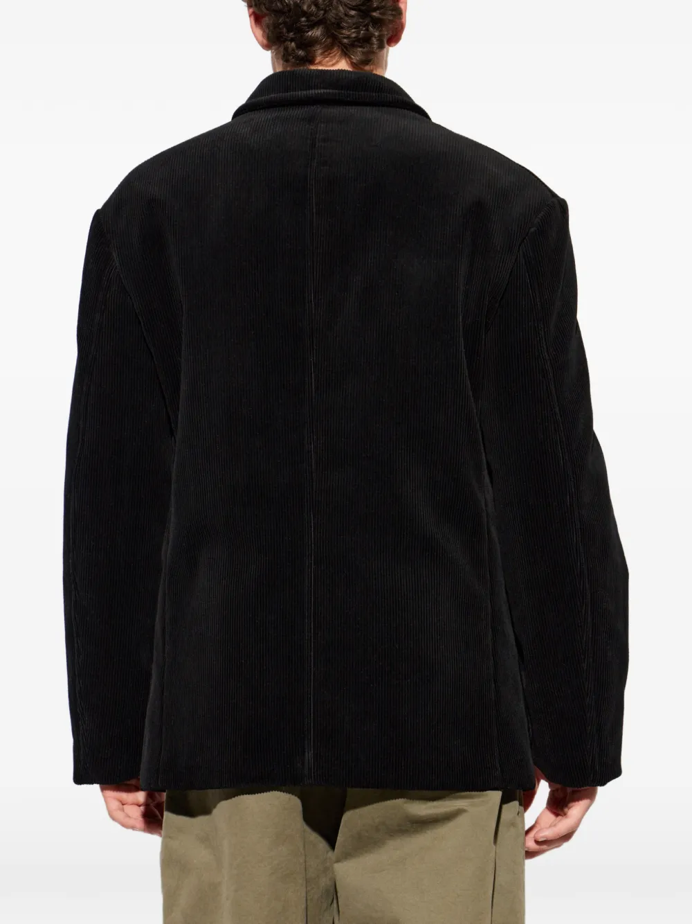 Jil Sander Ribfluwelen button-up blazer Zwart