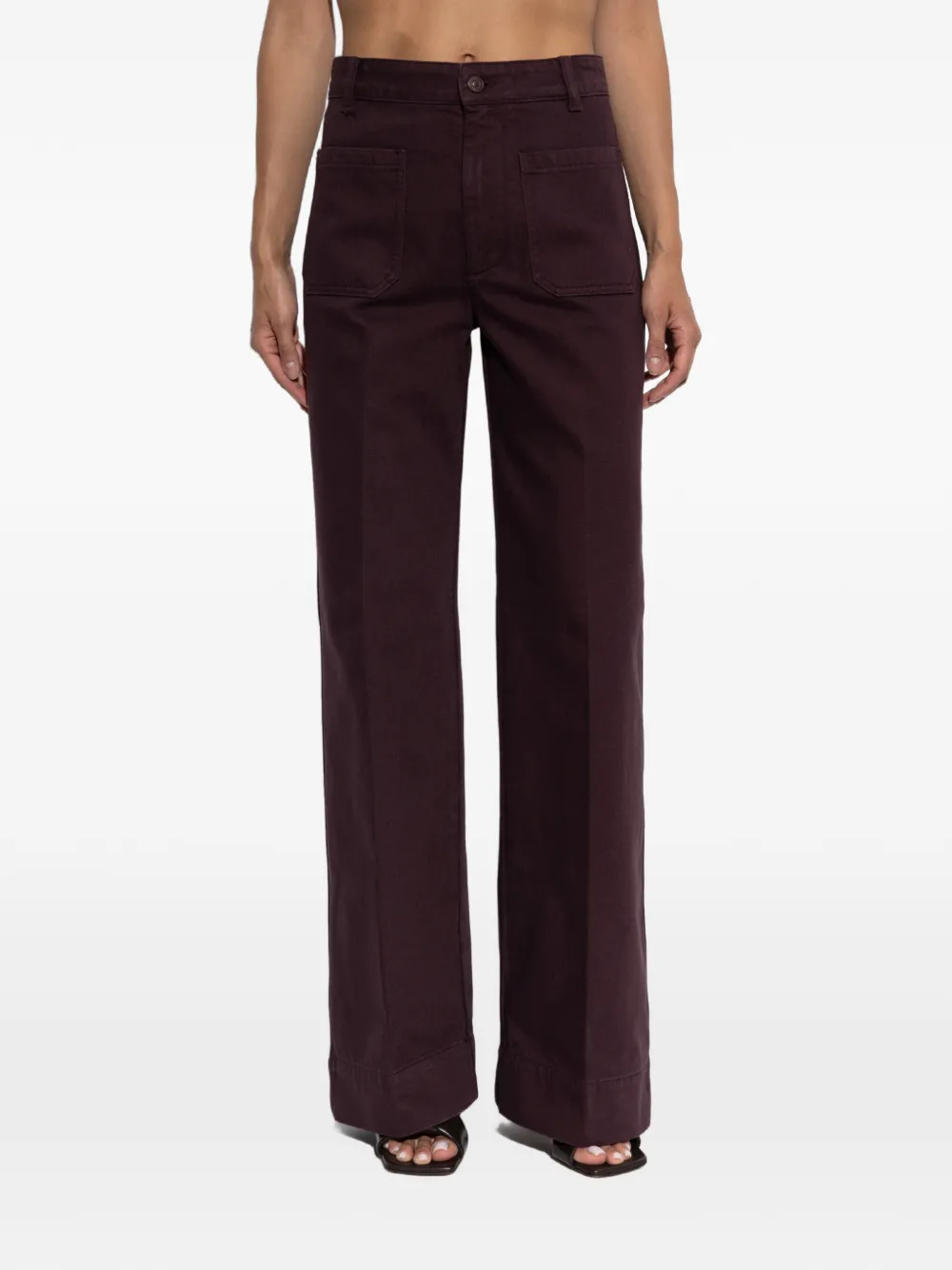 Victoria Beckham Jeans met wijde pijpen Rood