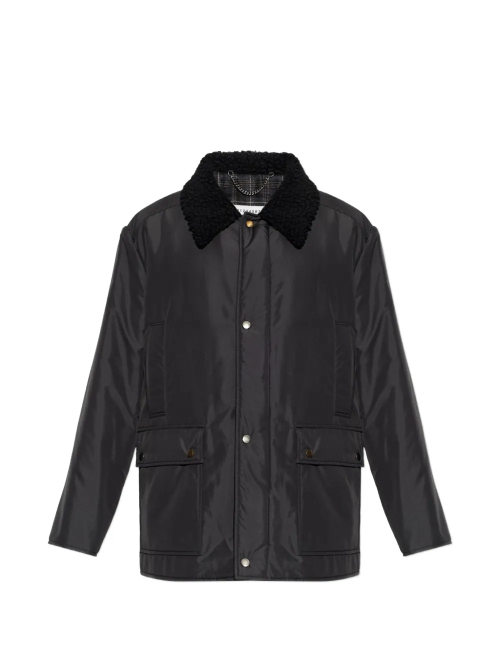 Maison Margiela faux-shearling collar jacket - Schwarz