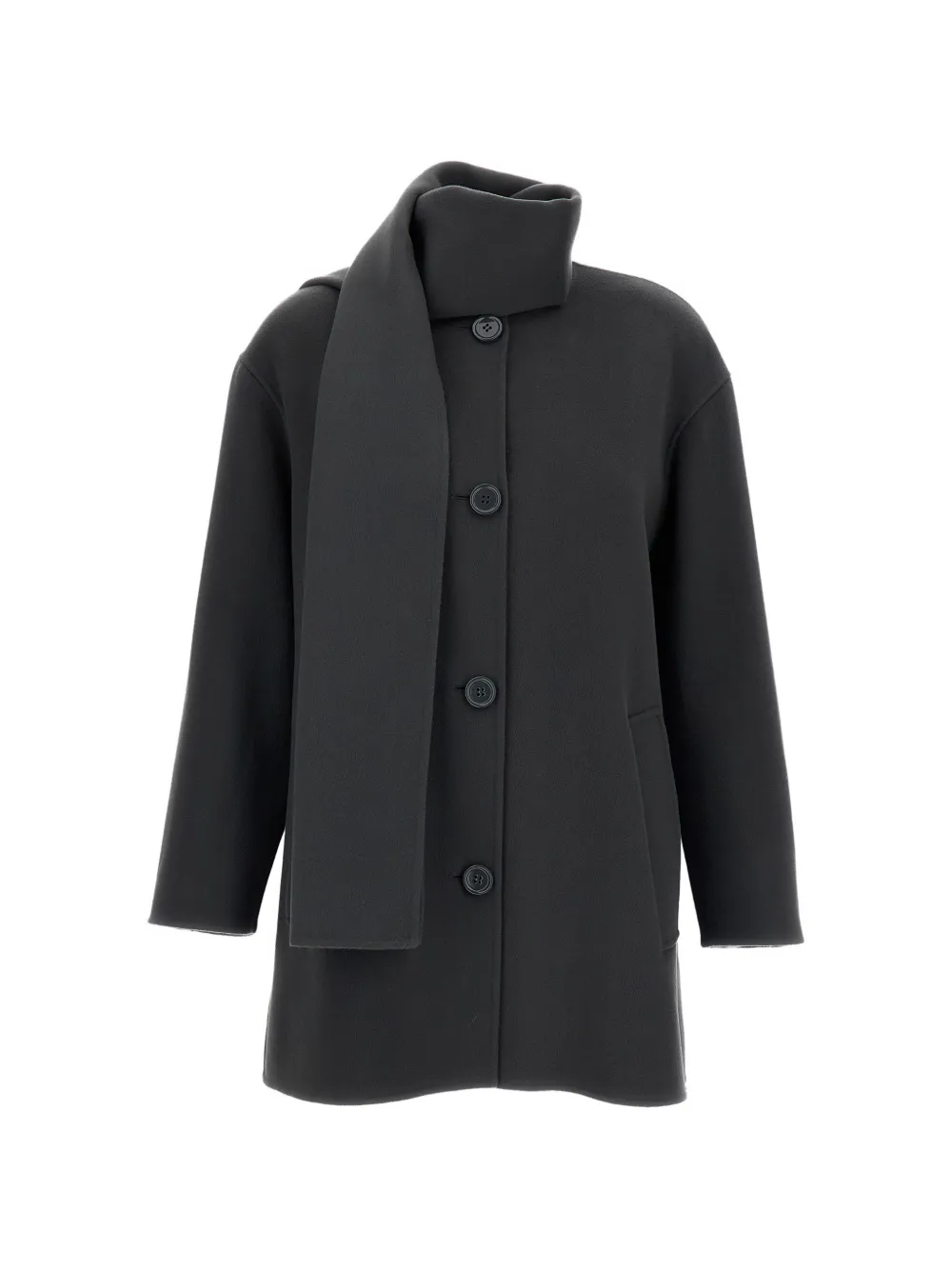 'S Max Mara scarf-detail wool coat - Grigio