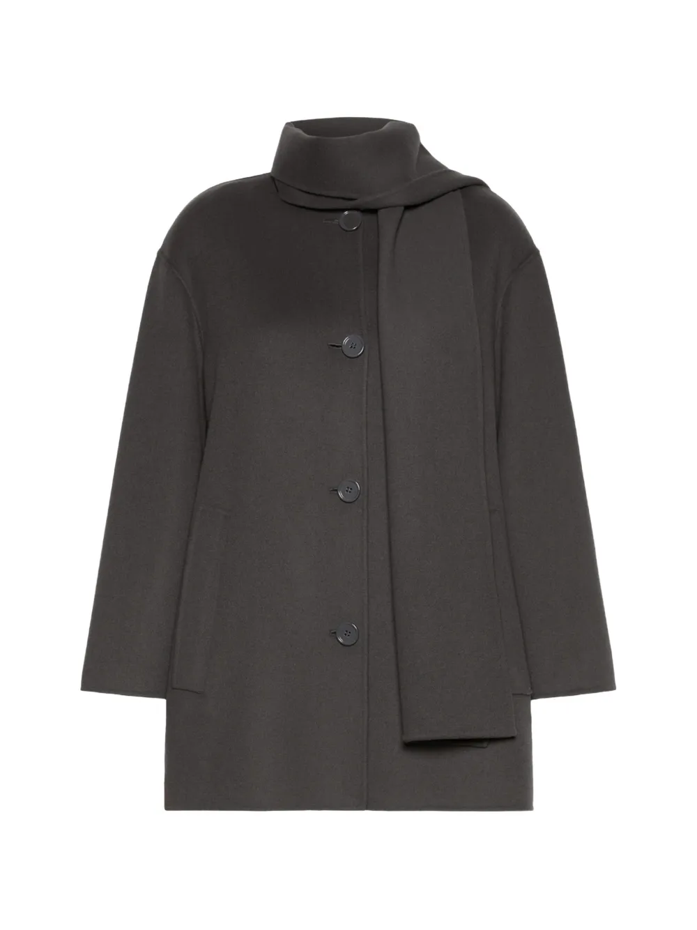 'S Max Mara scarf-detail wool coat - Grigio