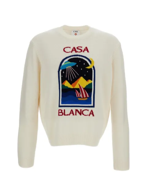 Casablanca graphic-jacquard wool sweater