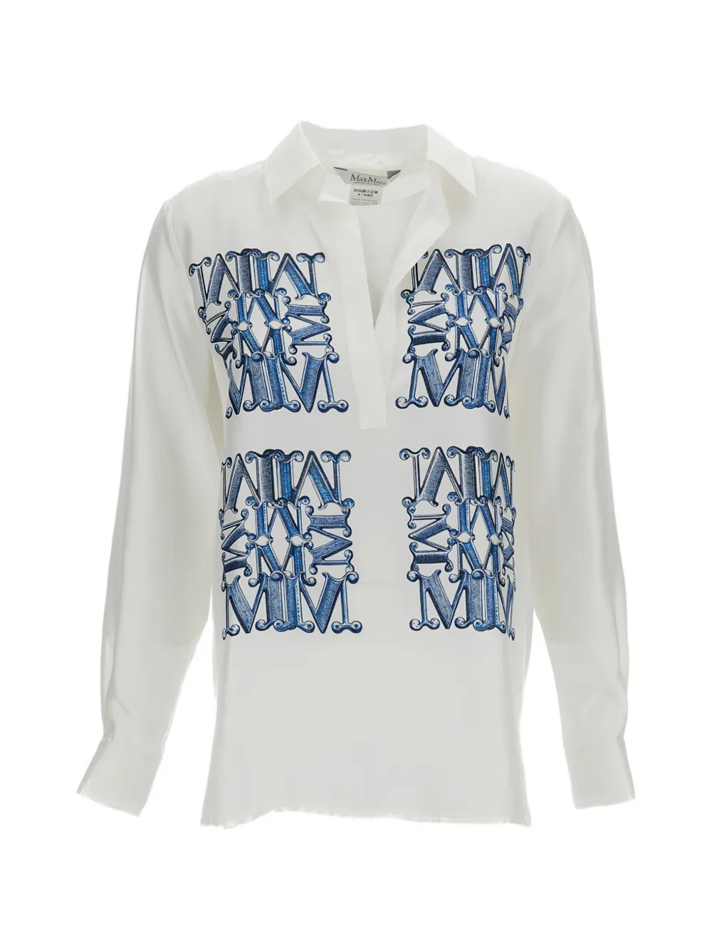 Max Mara printed silk blouse - White